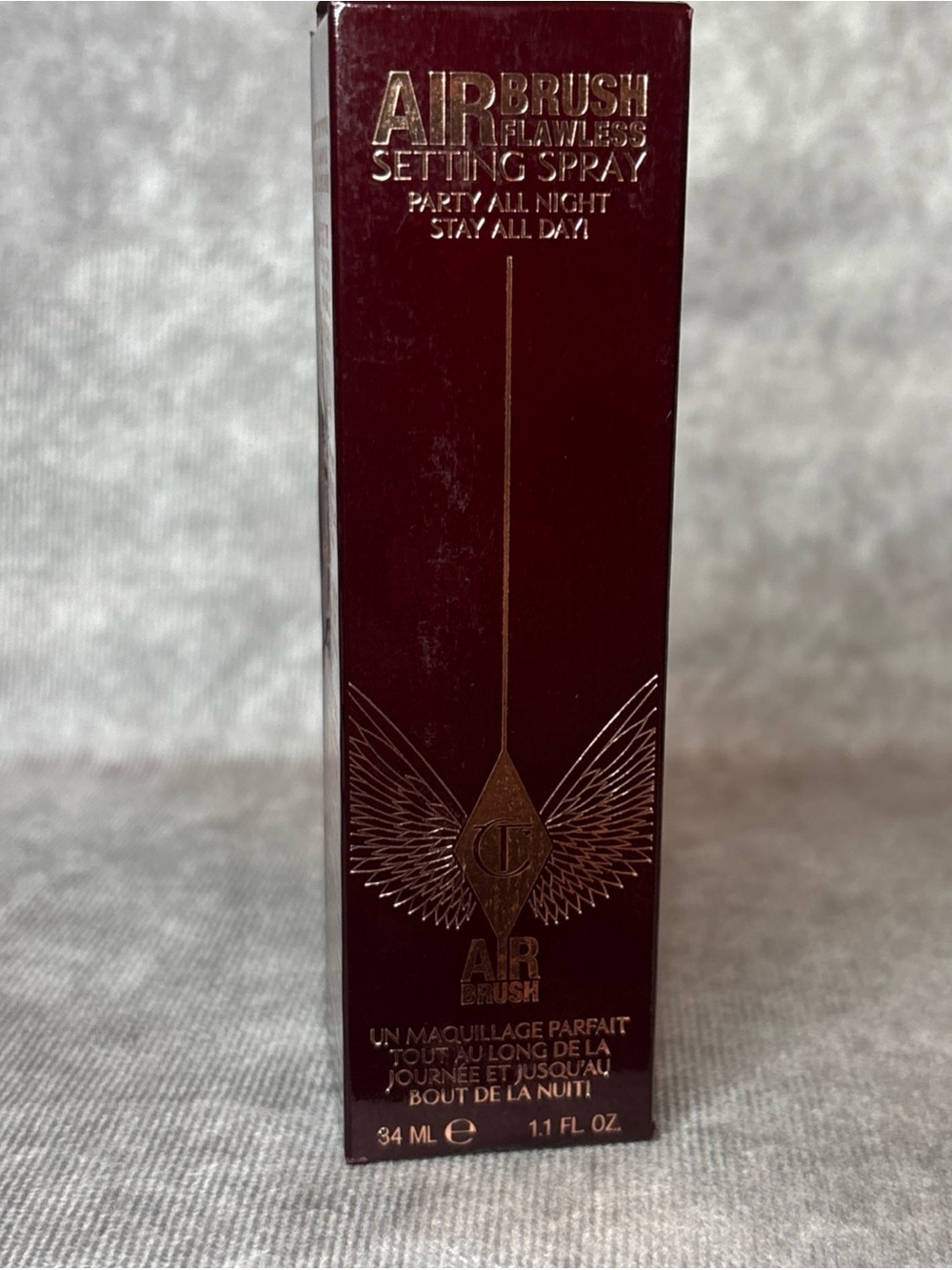Charlotte Tilbury Airbrush Flawless Setting Spray - Burgundy with Gold Accents